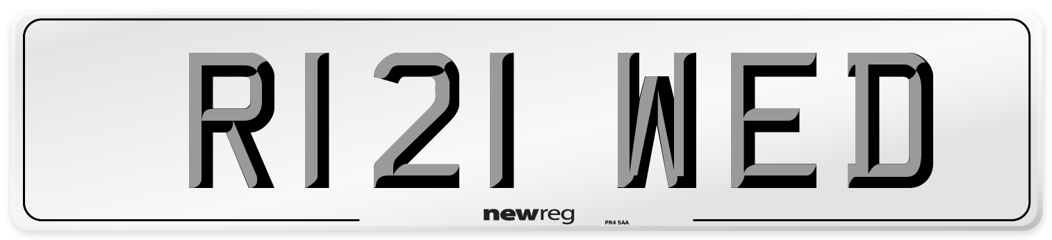 R121 WED Number Plate from New Reg